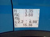 a sticker on the side of a blue car