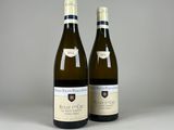 deux bouteilles de vin blanc posées l'une à côté de l'autre sur une table