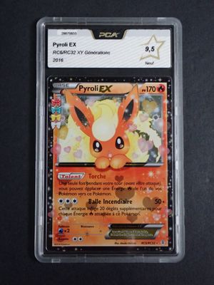 a close up of a pokemon card on a black surface
