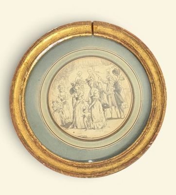 une photo d'une photo représentant un homme et une femme dans un cercle