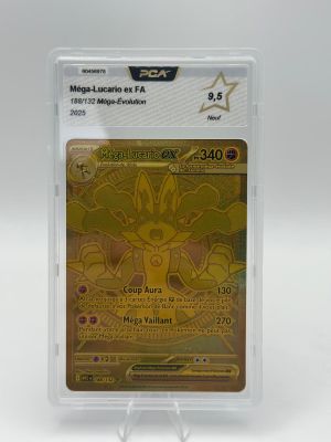 a close up of a pokemon card in a plastic holder