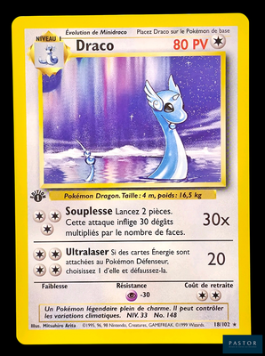 une image représentant une carte Pokémon sur laquelle figure un dragon