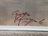 an image of a close up of a painting on a window sill