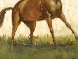 a painting of a horse that is standing in the grass