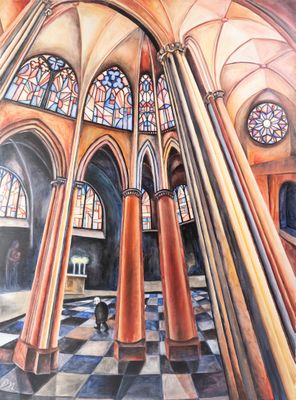 Pierre MATHEVON (né en 1981), "Cathédrale", huile sur toile,…