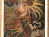 une image représentant un tableau représentant un coq accroché au mur