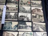 a lot of old black and white pictures of old buildings