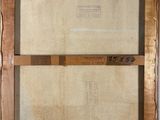 a painting of a wooden frame with a drawing on it