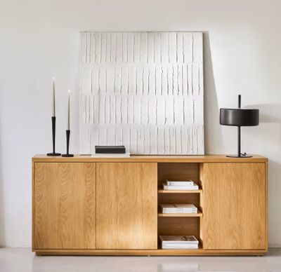 Buffet ABILEN KAVE HOME, 3 portes , en placage de chêne, dim…