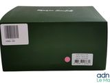 the box is green and has a pink label on it