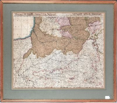 une vieille carte de l'Angleterre dans un cadre en bois