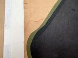 a picture of a painting of a black cat on a wall