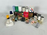 many different types of perfumes on the table