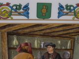 a picture of a painting of a man and a woman in a kitchen
