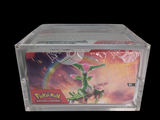 a clear box with a picture of a pokemon figure inside of it