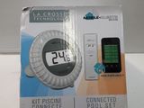 packaging of a cell phone connected to a pool set in a box
