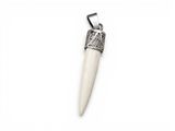 silver plated pendant with a white horn horn and a silver plated pendant with a white horn horn and a silver plated pendant with a white horn horn horn