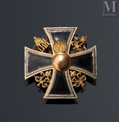 a close up of a cross on a black background