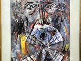 an image of a painting of a man ' s face in a gold frame