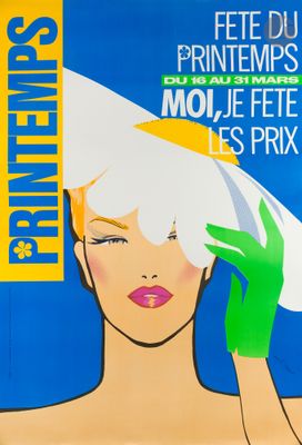 tableau représentant une femme portant des gants verts et un chapeau blanc