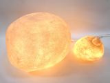 une lumière qui ressemble à une balle et à une orange