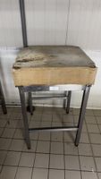 Billot bois carré avec support inox