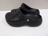 black crocs clogs with holes on the side of them