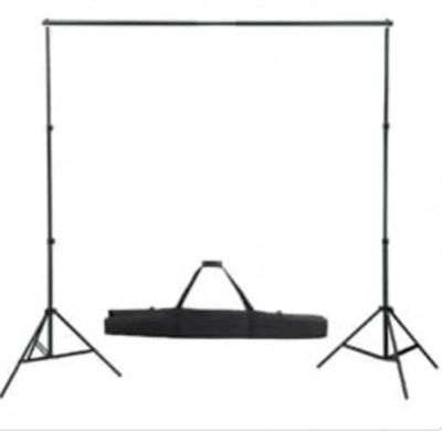 a black and white photo of a set of three tripod stands