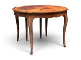 une image représentant une table avec un plateau et des pieds en bois