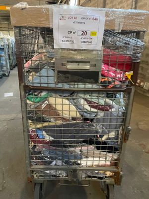 a cart that has a lot of items in it
