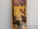 an image of a painting on a table next to a white wall