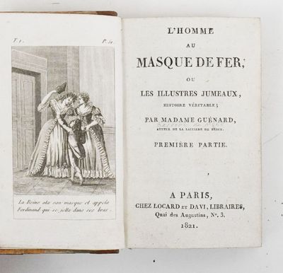 un vieux livre sur lequel figure l'image d'un homme et d'une femme
