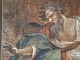 une image représentant un tableau d'un homme à la longue barbe