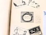 un livre ouvert sur lequel sont collés plusieurs timbres
