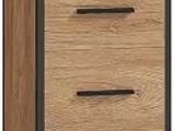 an image of a wooden chest of drawers with metal legs