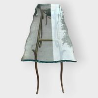 Ensemble comprenant en métal doré et plateau en verre une co… (photo 4)