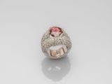 a pink tourmaline and diamond ring