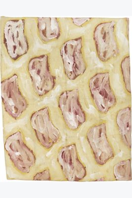 a picture of a painting of bacon on a plate