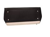 a black and white purse on a white background