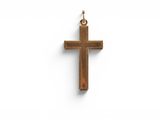 a wooden cross on a white background