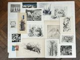 il y a beaucoup de dessins par terre dans cette pièce