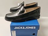 Mocassins en cuir noir pour homme Jack & Jones, pointure 9,5