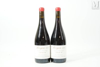 deux bouteilles de vin rouge posées l'une à côté de l'autre sur une surface blanche