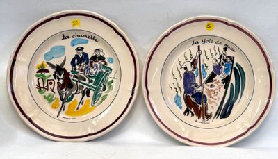 deux assiettes sur lesquelles figure la photo d'un couple