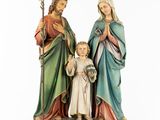 a statue of jesus, mary, and jesus with a child
