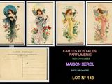four postcards of women with umbrellas and flowers on them