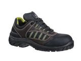 chaussures de sécurité noires pour homme avec des lacets verts