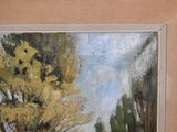 a picture of a painting of a tree in a field