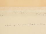 a piece of paper taped to a wall with writing on it