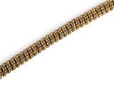a close up of a gold chain on a white background